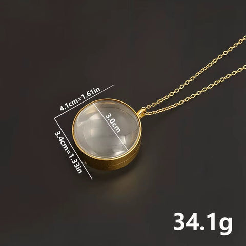 1Pc 15 - 30Mm DIY Acier Inoxydable Double Curved round Locket Pendant Necklaces Living Glass Ashes Medaillon Women Collar Jewelry - Memorialine