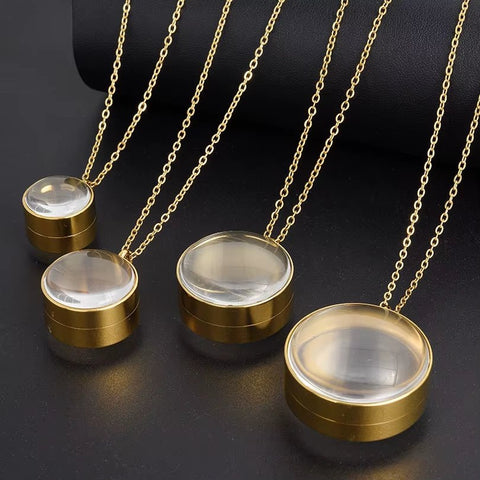 1Pc 15 - 30Mm DIY Acier Inoxydable Double Curved round Locket Pendant Necklaces Living Glass Ashes Medaillon Women Collar Jewelry - Memorialine