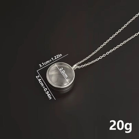 1Pc 15 - 30Mm DIY Acier Inoxydable Double Curved round Locket Pendant Necklaces Living Glass Ashes Medaillon Women Collar Jewelry - Memorialine