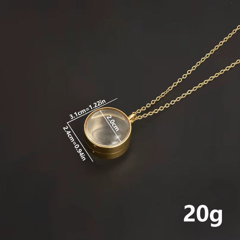 1Pc 15 - 30Mm DIY Acier Inoxydable Double Curved round Locket Pendant Necklaces Living Glass Ashes Medaillon Women Collar Jewelry - Memorialine