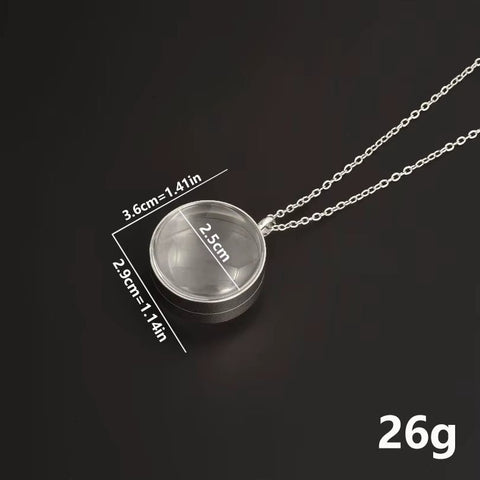 1Pc 15 - 30Mm DIY Acier Inoxydable Double Curved round Locket Pendant Necklaces Living Glass Ashes Medaillon Women Collar Jewelry - Memorialine