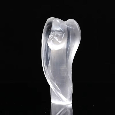 Guardian Angel Figurine Natural White Selenite Raw Crystals Hand Carved Gypsum Crystal Healing Stone Home Decor DIY Gifts 1PC