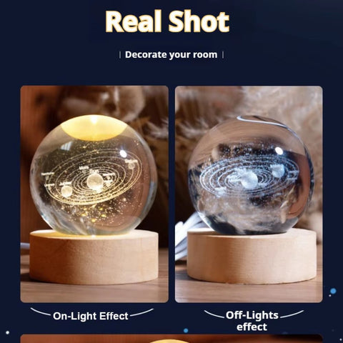 3D Crystal Galaxy Lamp - Memorialine