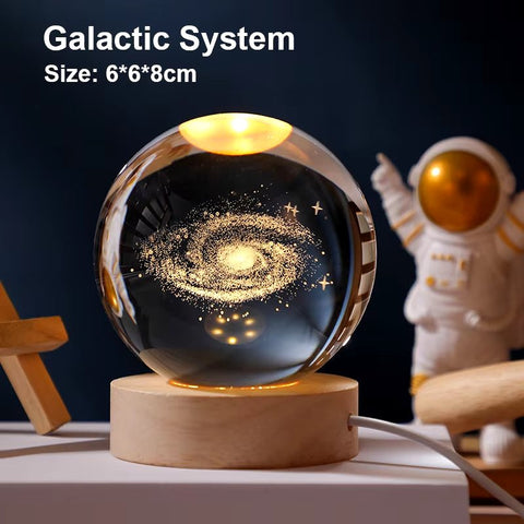 3D Crystal Galaxy Lamp - Memorialine