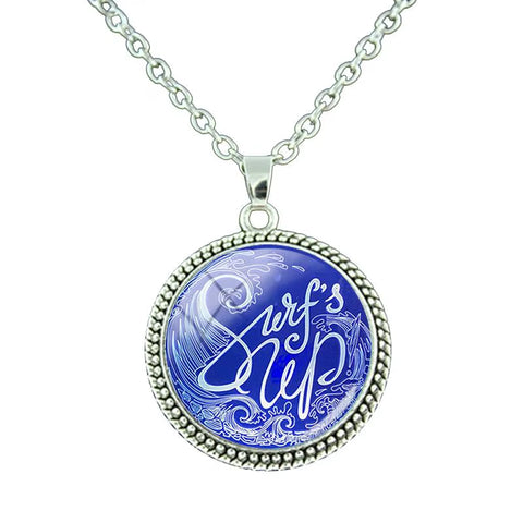 Vintage Islamic Muslim Allah Necklace Glass Cabochon Art Photo Pendant Religious Jewelry Man Women Gift NT414
