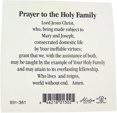 Silver Tone the Holy Family Pocket Statue with Gold Stamped Prayer Card, 1 1/2 Inch