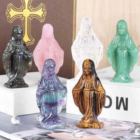 Blessed Virgin Mary Crystal Statue - Memorialine