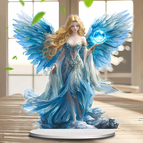 Blue Guardian Angel Wing Ornament - Memorialine