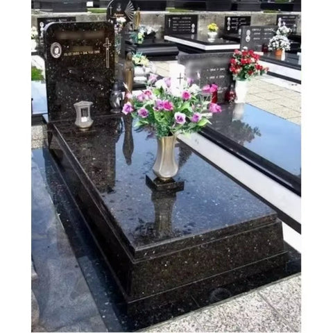 Blue Pearl Granite Memorial Headstone - Memorialine