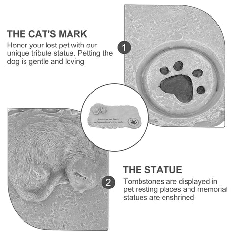 Cat Paw Print Pet Memorial Stone - Memorialine