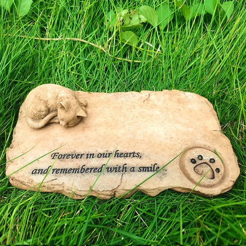 Cat Paw Print Pet Memorial Stone - Memorialine