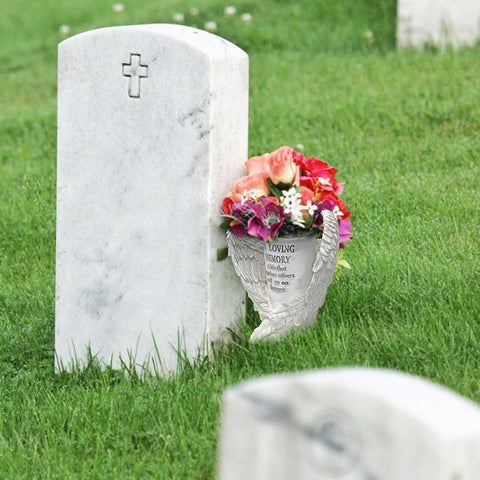 Cemetery Grave Vase with Ground Spikes, - Memorialine
