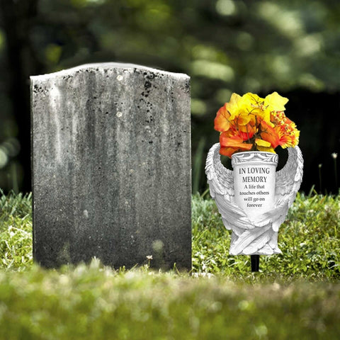 Cemetery Grave Vase with Ground Spikes, - Memorialine