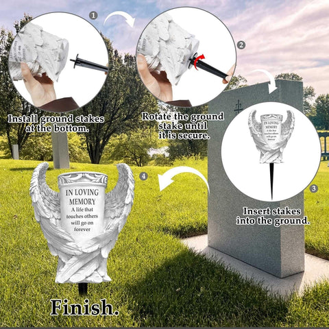 Cemetery Grave Vase with Ground Spikes, - Memorialine