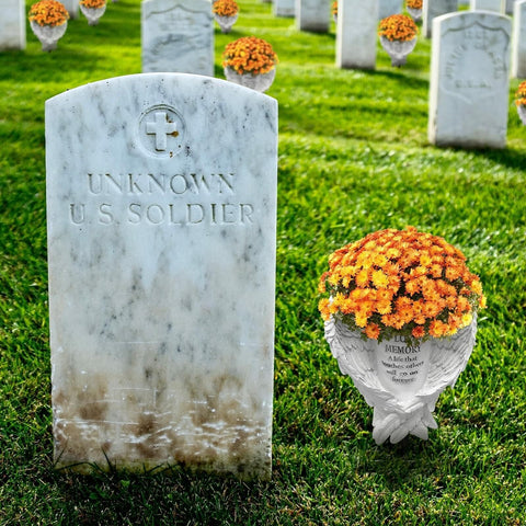 Cemetery Grave Vase with Ground Spikes, - Memorialine