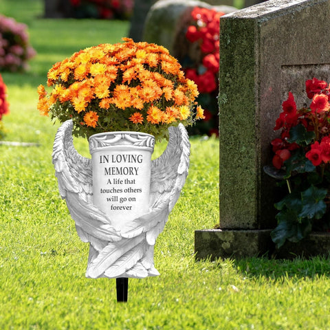 Cemetery Grave Vase with Ground Spikes, - Memorialine
