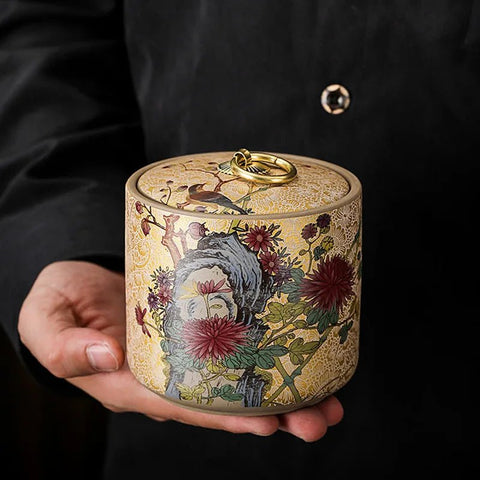Ceramic Cremation Urns Handmade Ceramics Chinese Style Cremation Urn for Human or Pet Ashes Cats Dogs Animals Reptiles - Memorialine