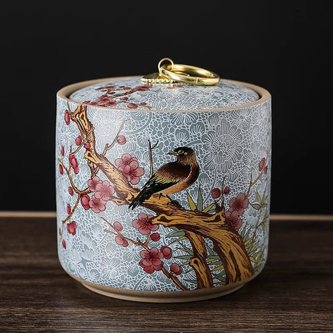 Ceramic Cremation Urns Handmade Ceramics Chinese Style Cremation Urn for Human or Pet Ashes Cats Dogs Animals Reptiles - Memorialine