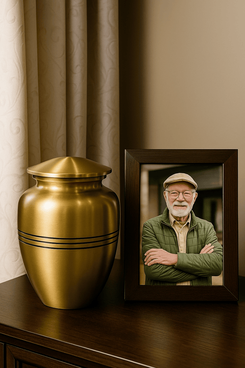 Classic Gold Cremation Urn – A Timeless Tribute of Elegance and Respect - Memorialine