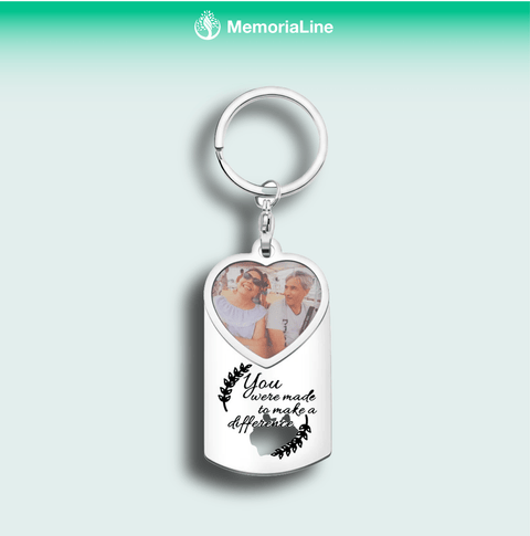 Custom Photo Keychain Heart Shape Stainless - Memorialine
