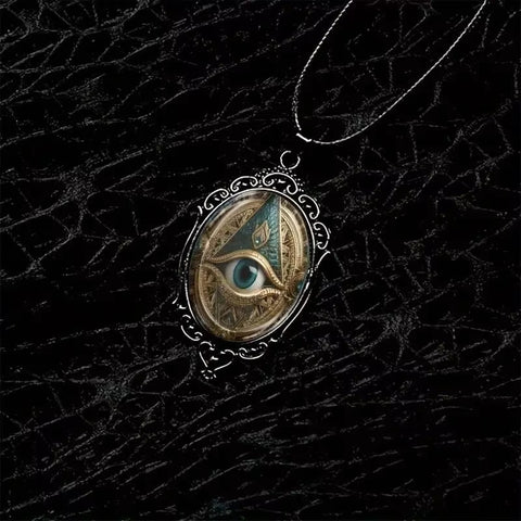 Dark Gothic Witch Pendant Necklace - Punk Cross Metal Leather Rope Chain for Women & Men | Enchanted Vintage Halloween Gift - Memorialine