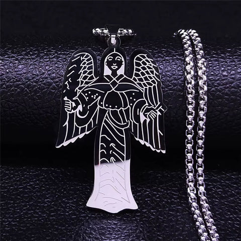 Chrisitian Jesus Cross Holy Bible Verse Prayer Necklace for Women Men Stainless Steel Catholic Religious Chain Jewelry N2035S02