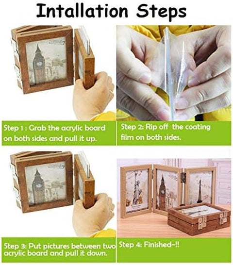 Folding Wooden Photo Frame - Memorialine