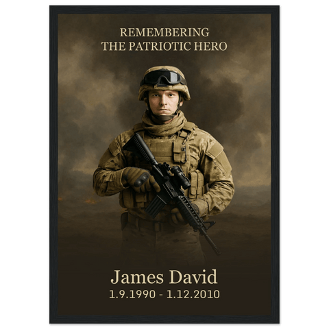 Framed Military Tribute Portrait – Honor Their Story with Elegance - Memorialine
