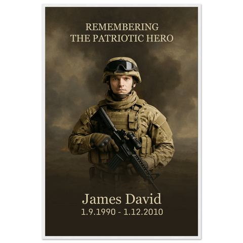Framed Military Tribute Portrait – Honor Their Story with Elegance - Memorialine