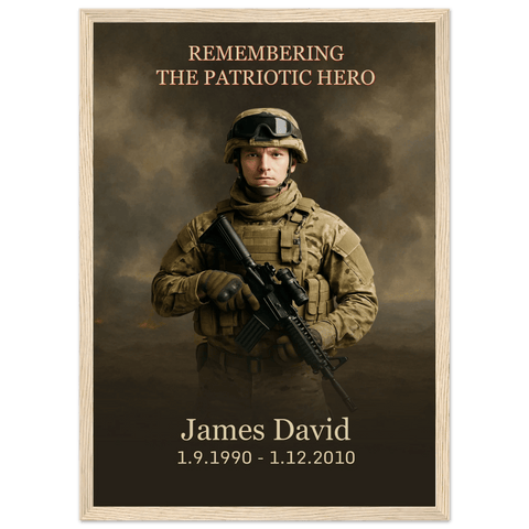 Framed Military Tribute Portrait – Honor Their Story with Elegance - Memorialine