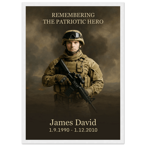 Framed Military Tribute Portrait – Honor Their Story with Elegance - Memorialine