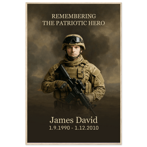 Framed Military Tribute Portrait – Honor Their Story with Elegance - Memorialine