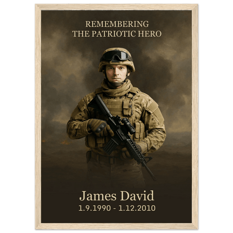 Framed Military Tribute Portrait – Honor Their Story with Elegance - Memorialine