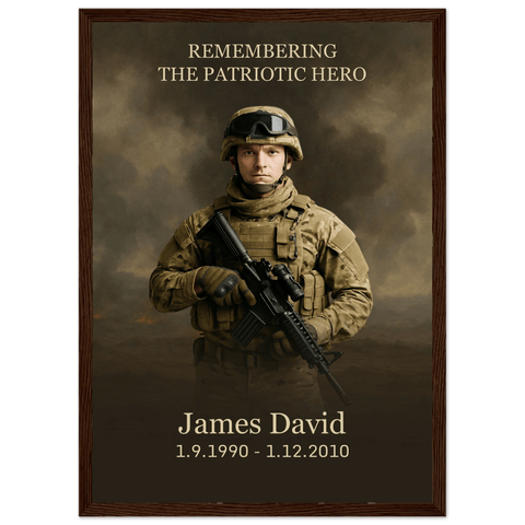 Framed Military Tribute Portrait – Honor Their Story with Elegance - Memorialine
