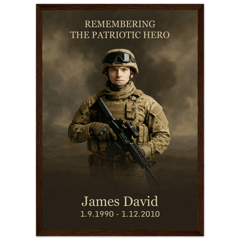 Framed Military Tribute Portrait – Honor Their Story with Elegance - Memorialine