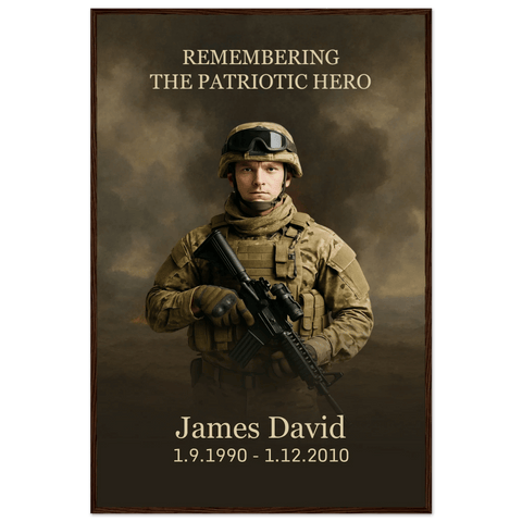 Framed Military Tribute Portrait – Honor Their Story with Elegance - Memorialine