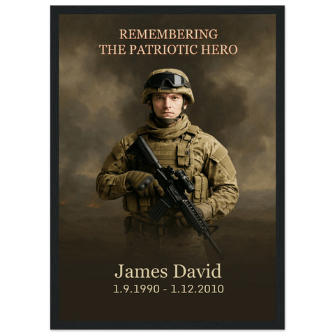 Framed Military Tribute Portrait – Honor Their Story with Elegance - Memorialine