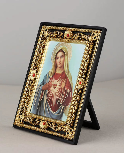 Golden Holy Family Archangel St. Michael Sacred Picture Frame - Memorialine