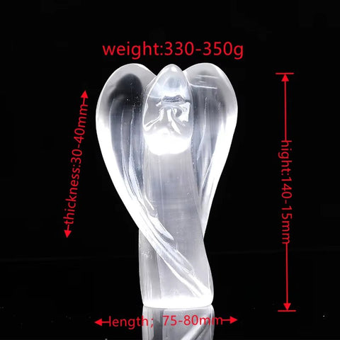 Guardian Angel Figurine – Hand - Carved Natural White Selenite - Memorialine