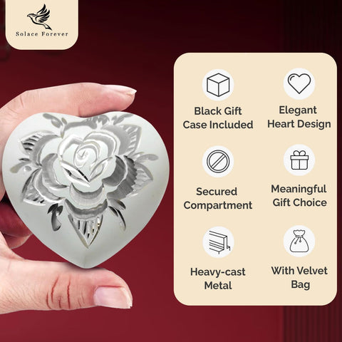 Heart - Shaped White Keepsake Urn - Memorialine