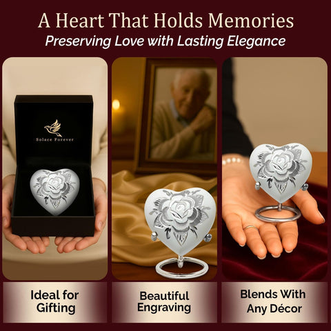 Heart - Shaped White Keepsake Urn - Memorialine