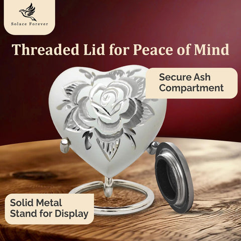 Heart - Shaped White Keepsake Urn - Memorialine