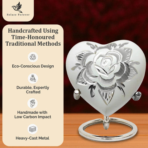 Heart - Shaped White Keepsake Urn - Memorialine
