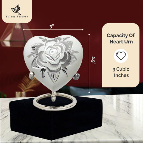 Heart - Shaped White Keepsake Urn - Memorialine