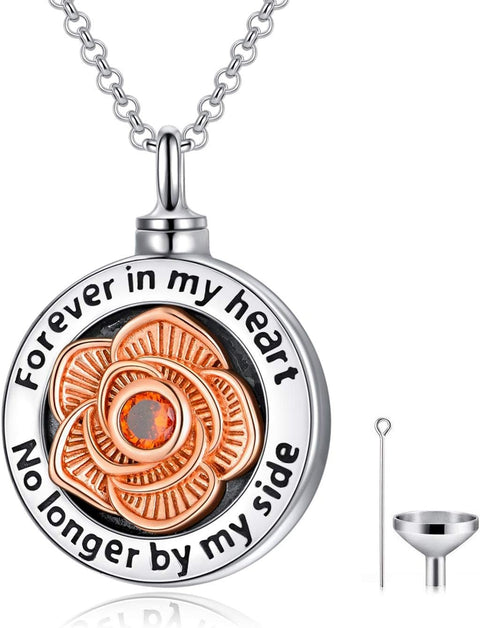 Heart Urn Necklace for Ashes 925 Sterling Silver, - Memorialine