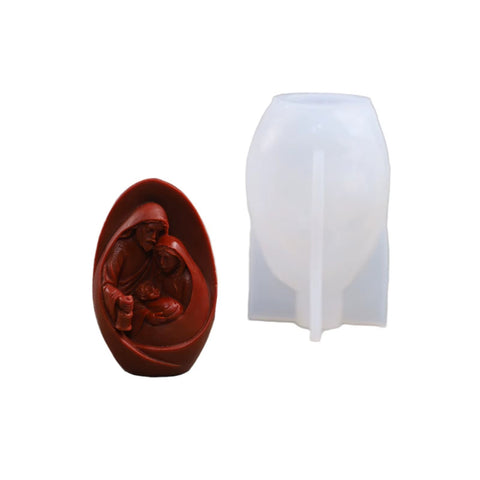 Jesus & Virgin Mary Family Silicone Candle Mold - Memorialine