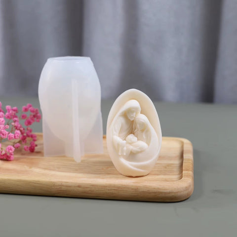 Jesus & Virgin Mary Family Silicone Candle Mold - Memorialine