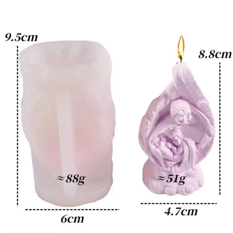 Jesus & Virgin Mary Family Silicone Candle Mold - Memorialine
