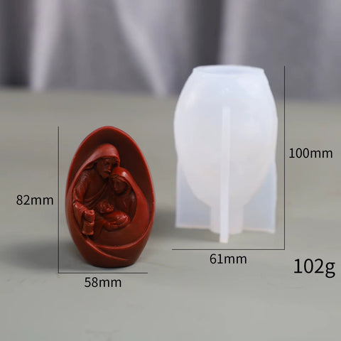 Jesus & Virgin Mary Family Silicone Candle Mold - Memorialine