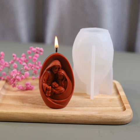 Jesus & Virgin Mary Family Silicone Candle Mold - Memorialine